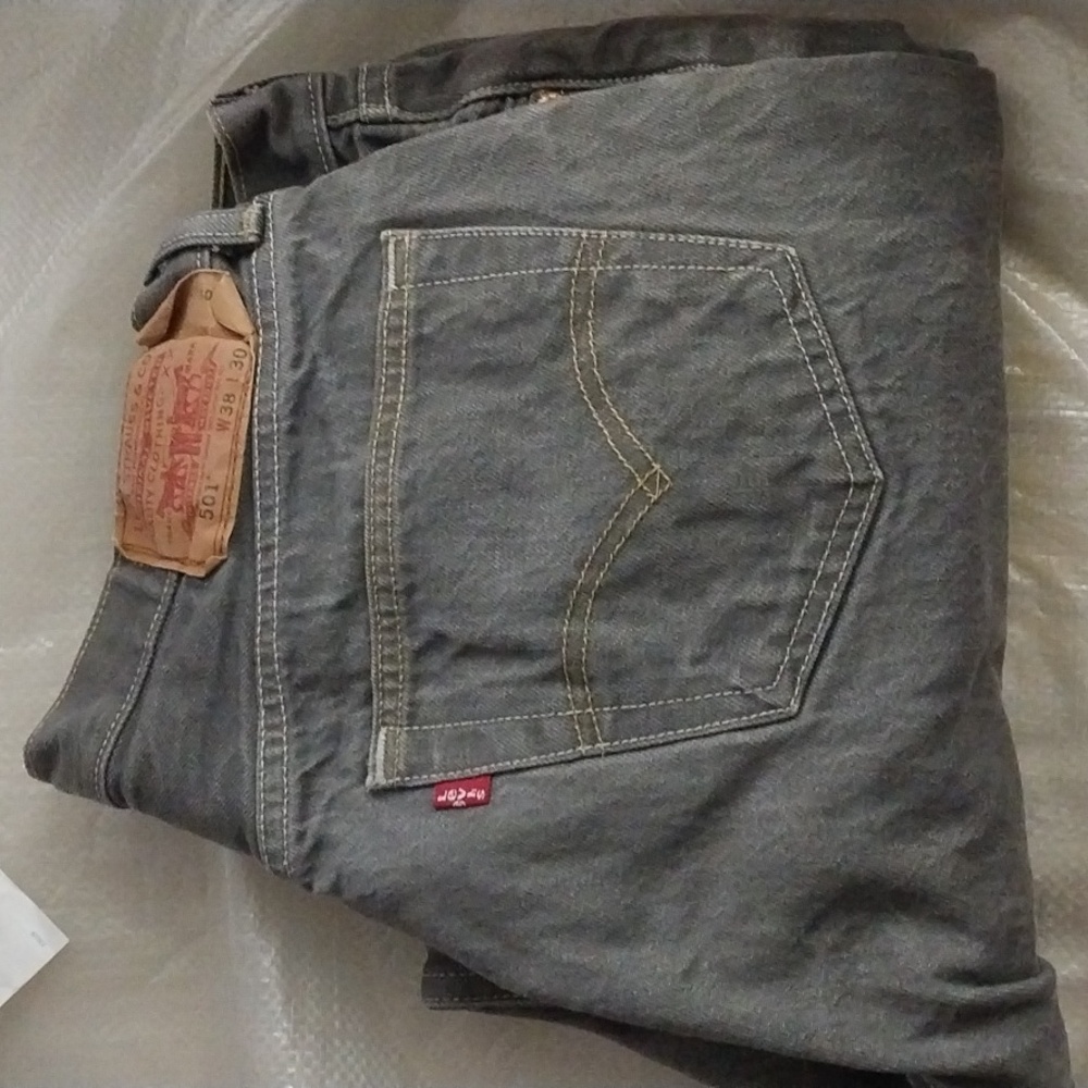 Levi's 501 Jeans Gray Denim Pants Men's 34X26